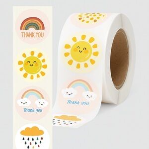  Thank You Sticker 1" For Envelope Package Seals Labels​| PACKAGING SUPPLIES